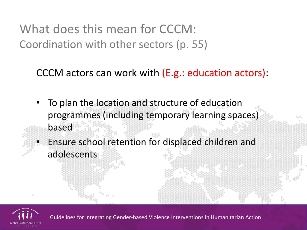 what does this mean for cccm coordination with 1