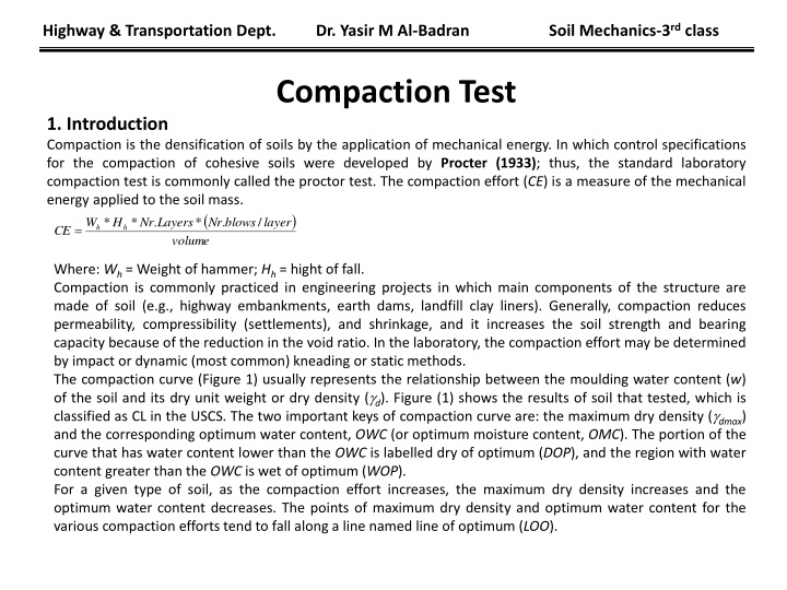 highway transportation dept dr yasir m al badran