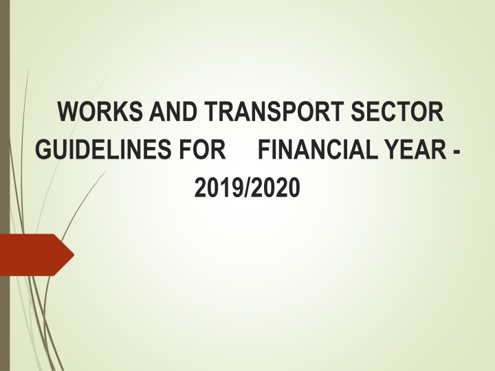 works and transport sector guidelines