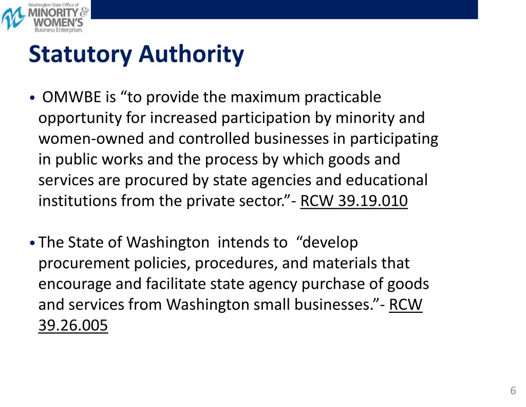 statutory authority
