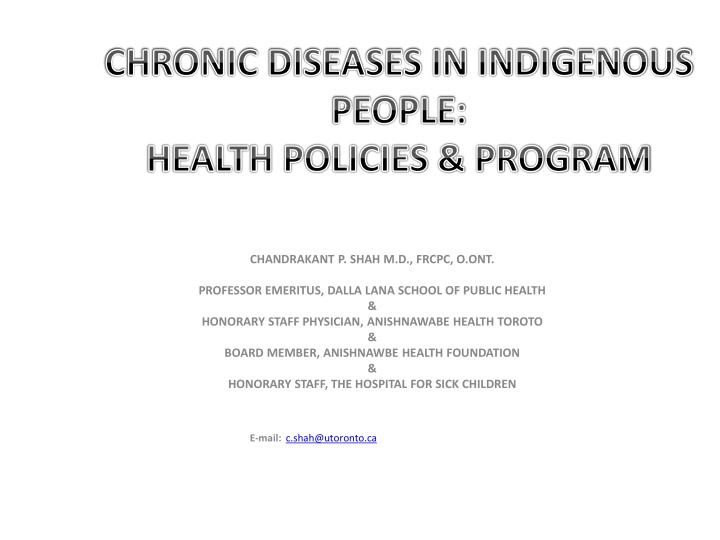 chronic diseases in indigenous people health