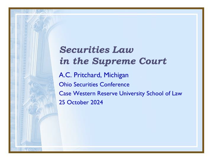 securities law in the supreme court