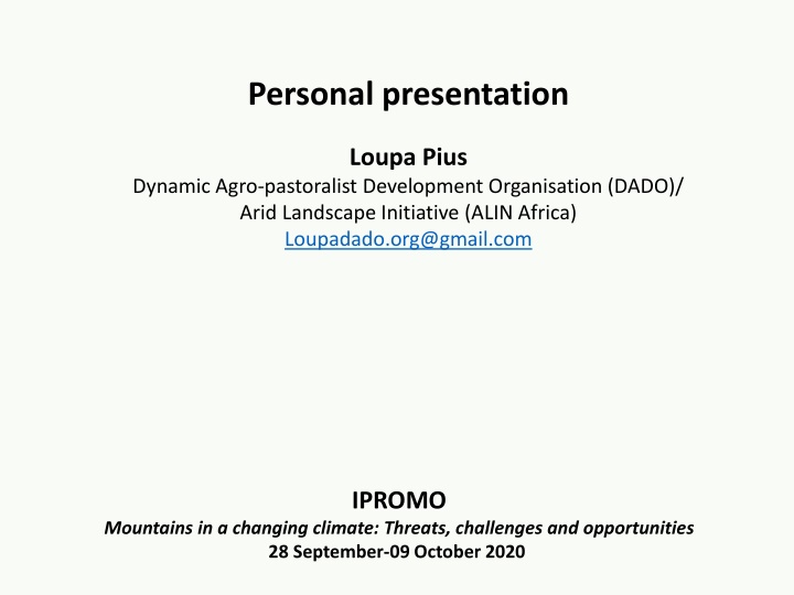 personal presentation