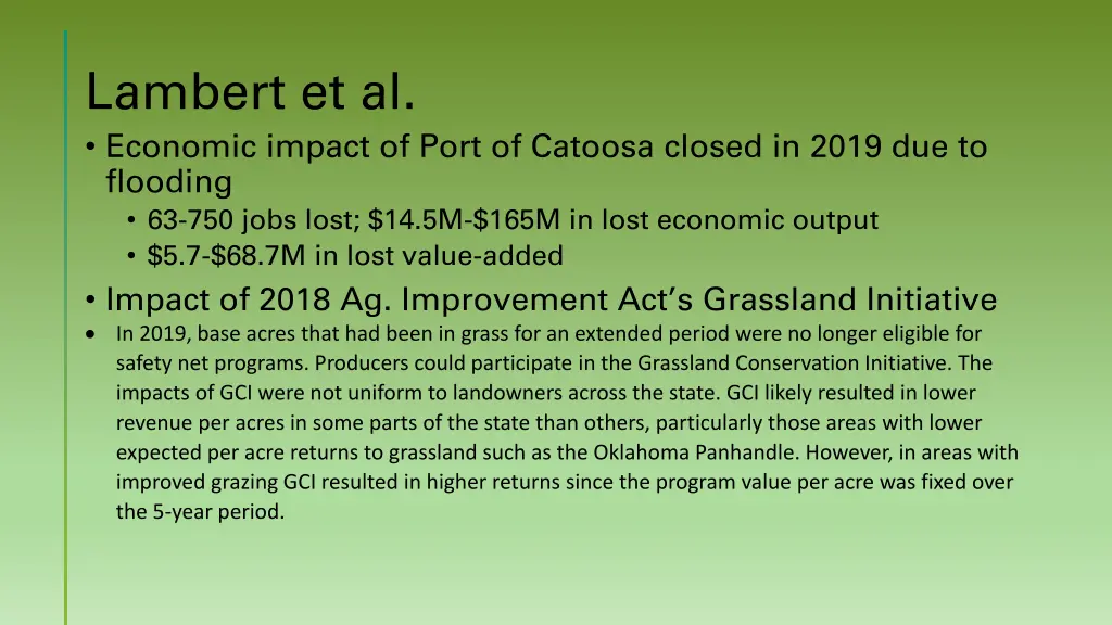 lambert et al economic impact of port of catoosa