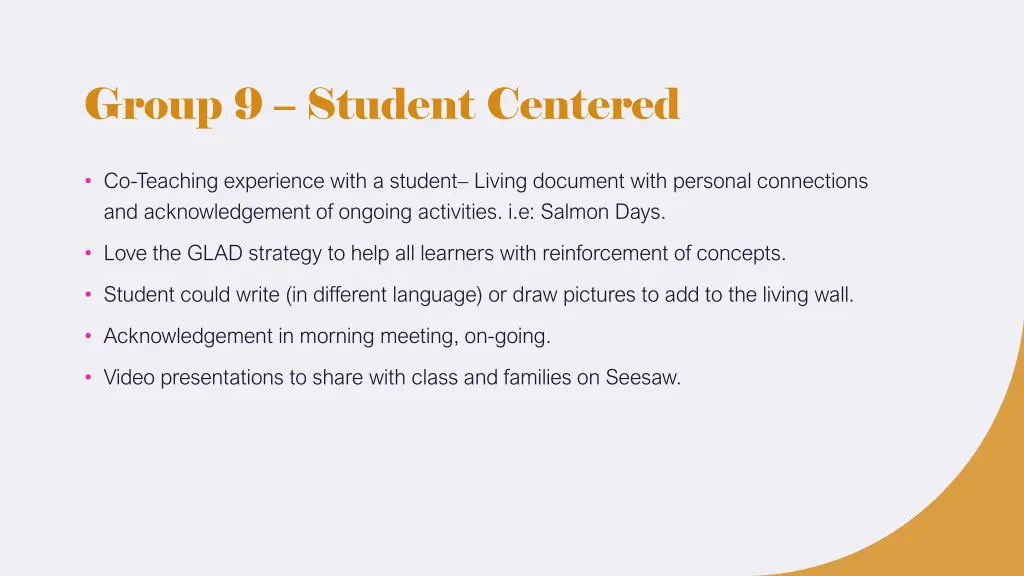 group 9 student centered