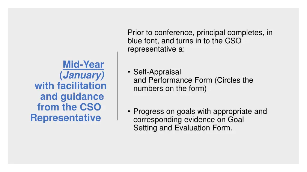 prior to conference principal completes in blue