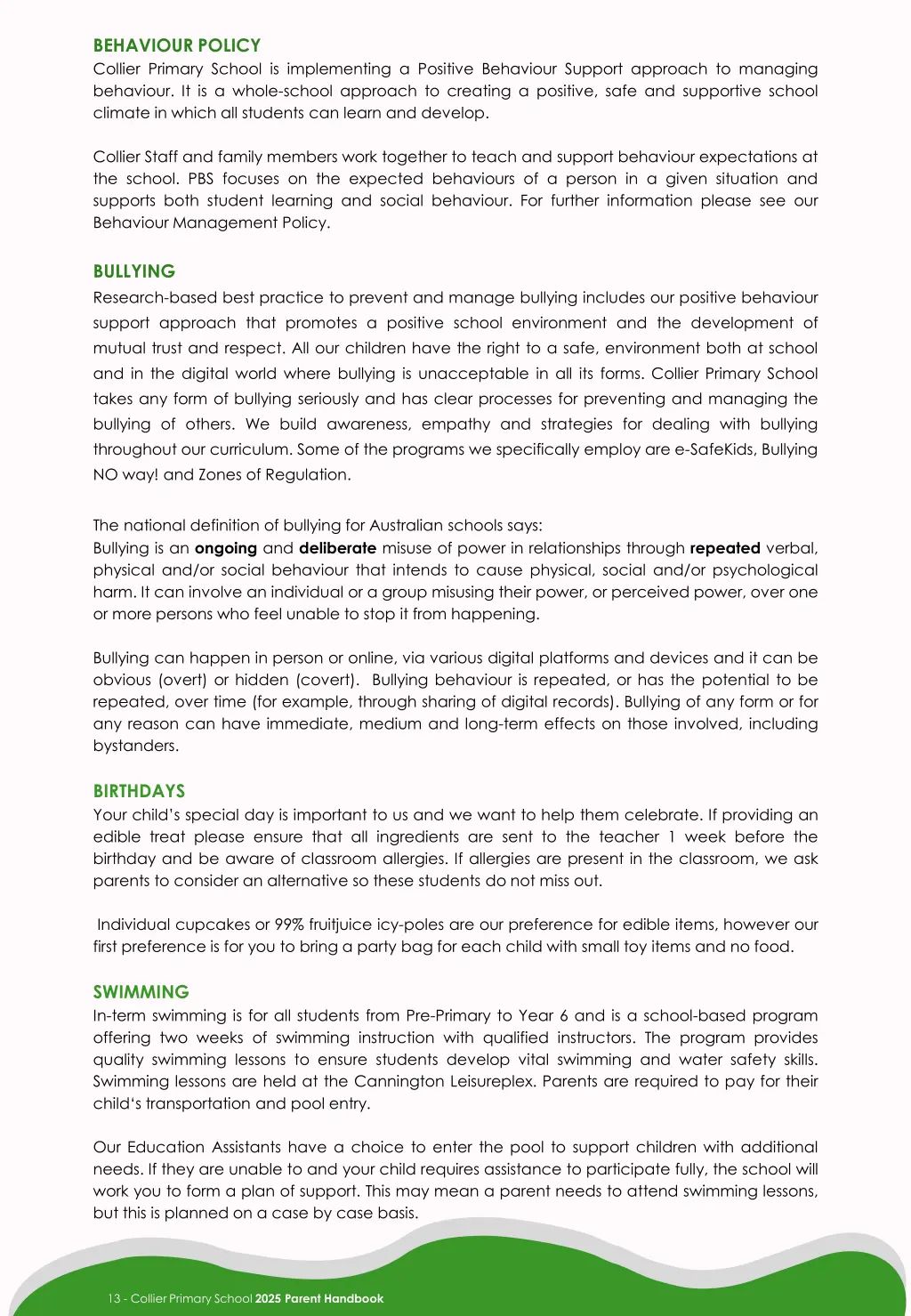behaviour policy collier primary school