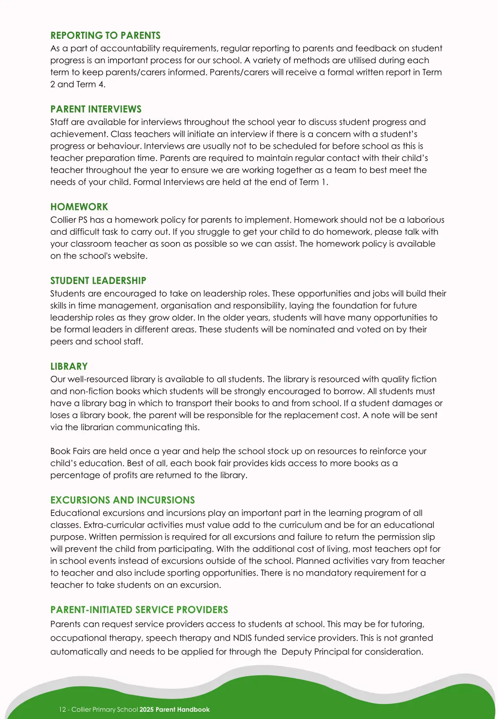 reporting to parents as a part of accountability