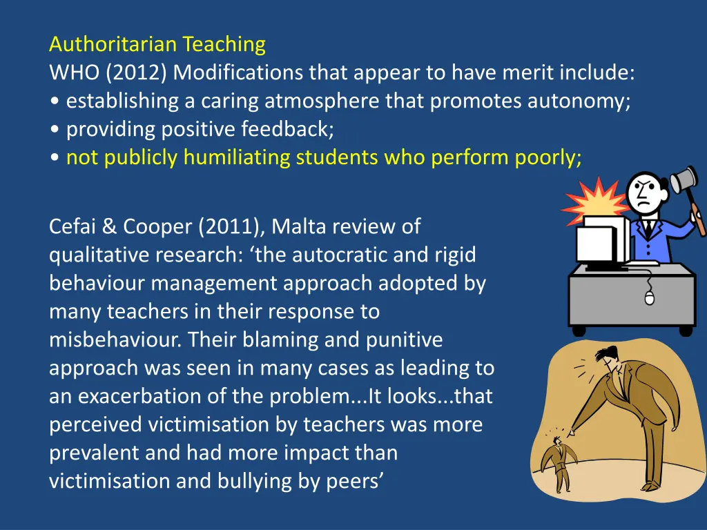 authoritarian teaching who 2012 modifications