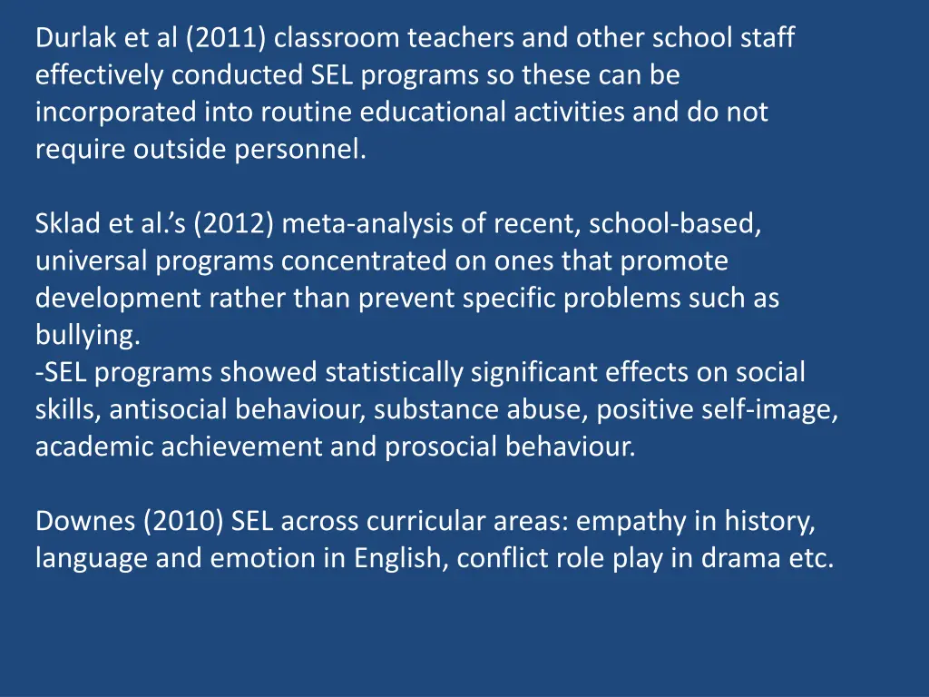 durlak et al 2011 classroom teachers and other
