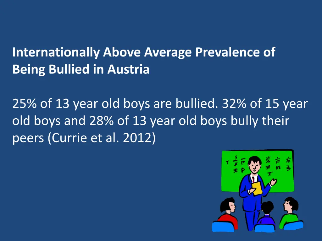 internationally above average prevalence of being