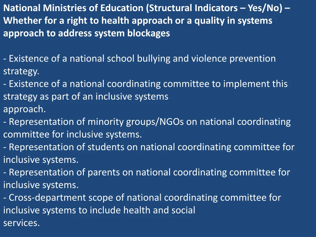 national ministries of education structural