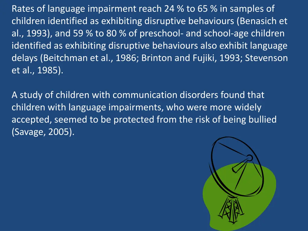 rates of language impairment reach