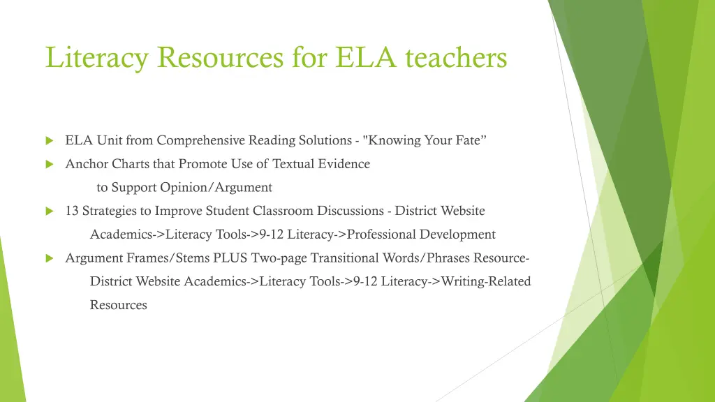literacy resources for ela teachers