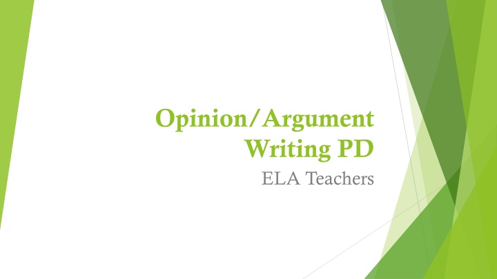 opinion argument writing pd ela teachers