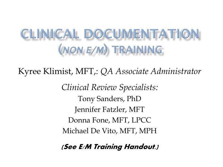 kyree klimist mft qa associate administrator