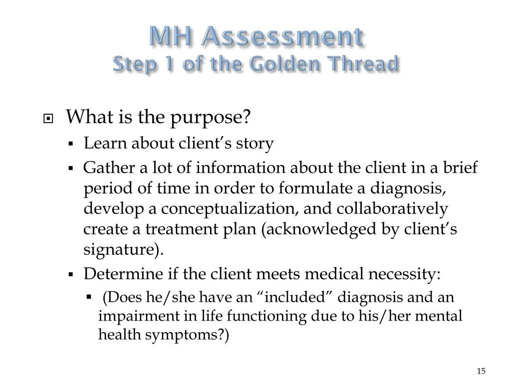 what is the purpose learn about client s story