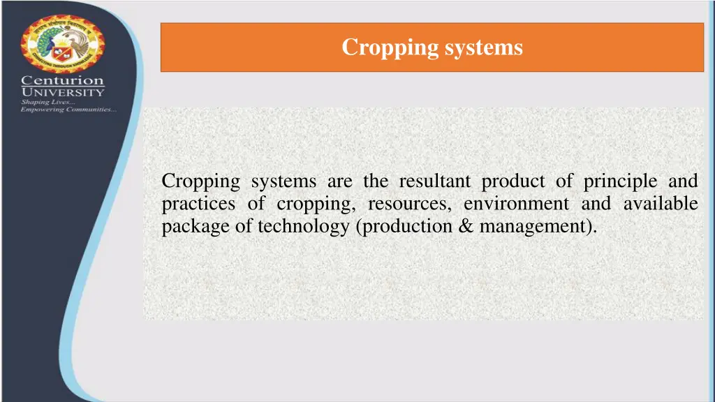 cropping systems