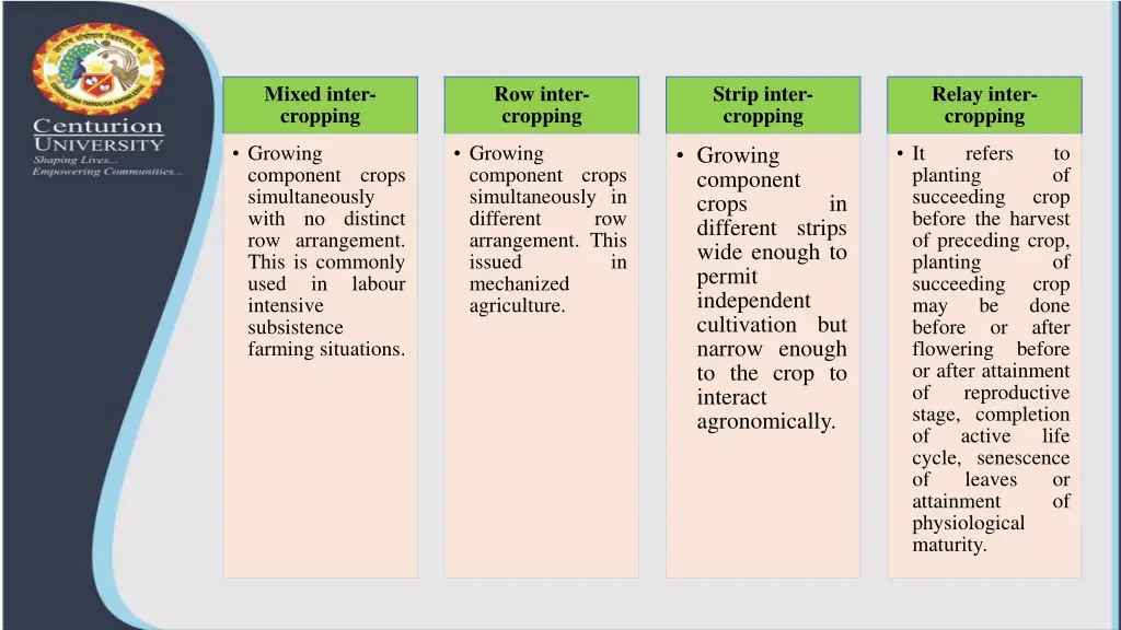 mixed inter cropping