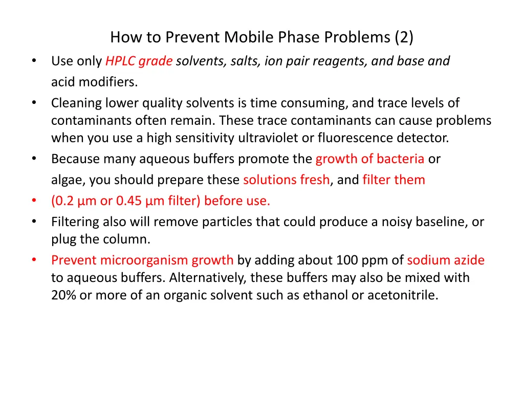 how to prevent mobile phase problems 2