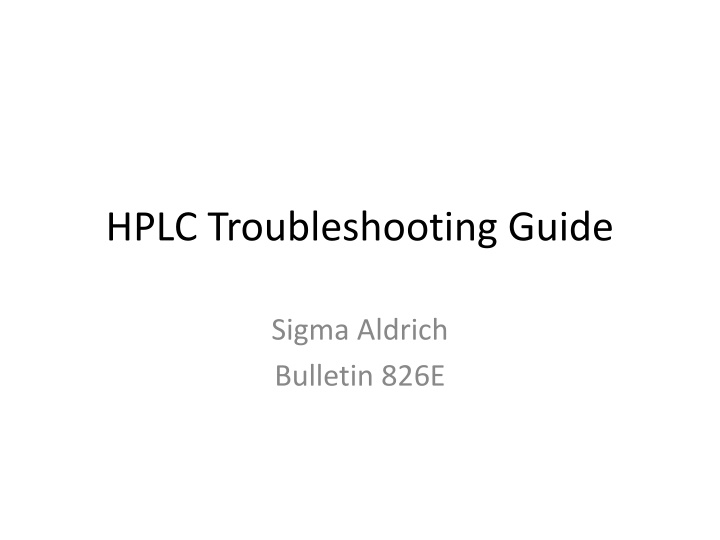 hplc troubleshooting guide