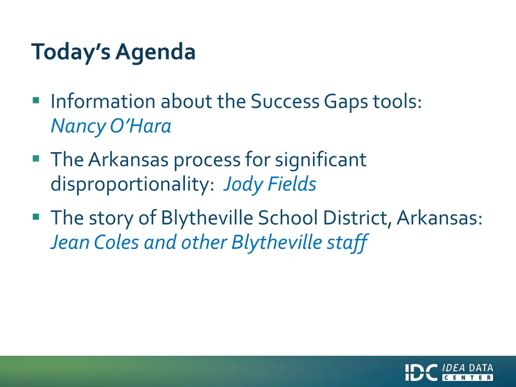 today s agenda