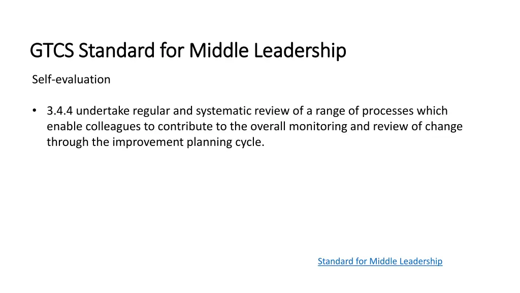 gtcs standard for middle leadership gtcs standard