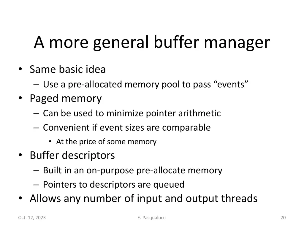 a more general buffer manager