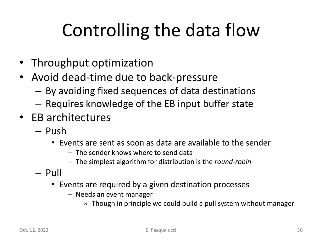 controlling the data flow