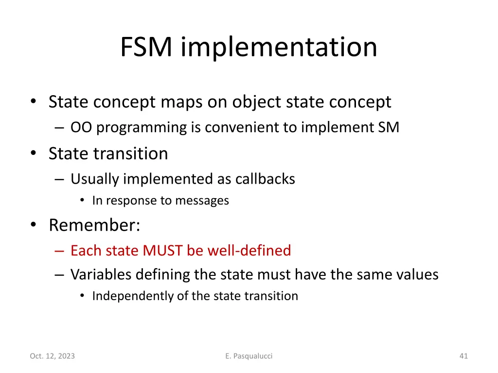 fsm implementation