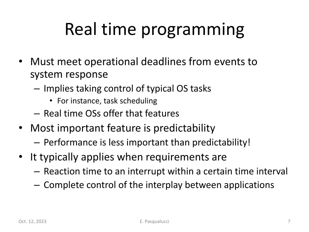real time programming
