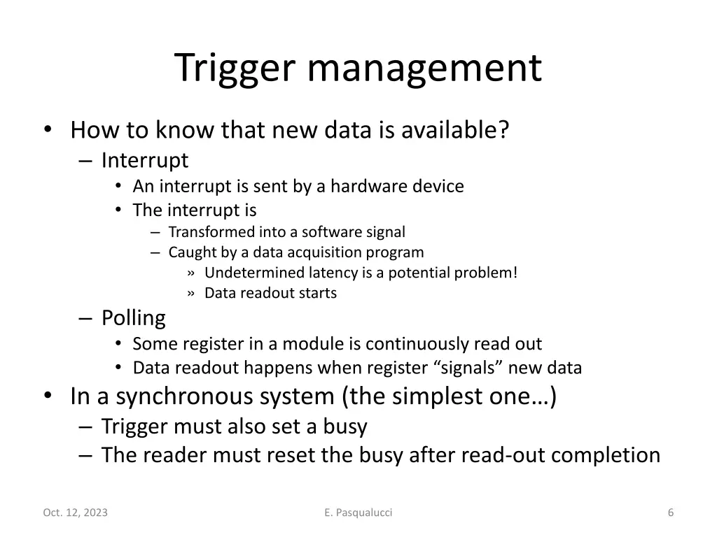 trigger management