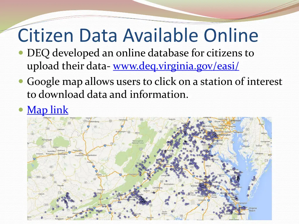 citizen data available online deq developed
