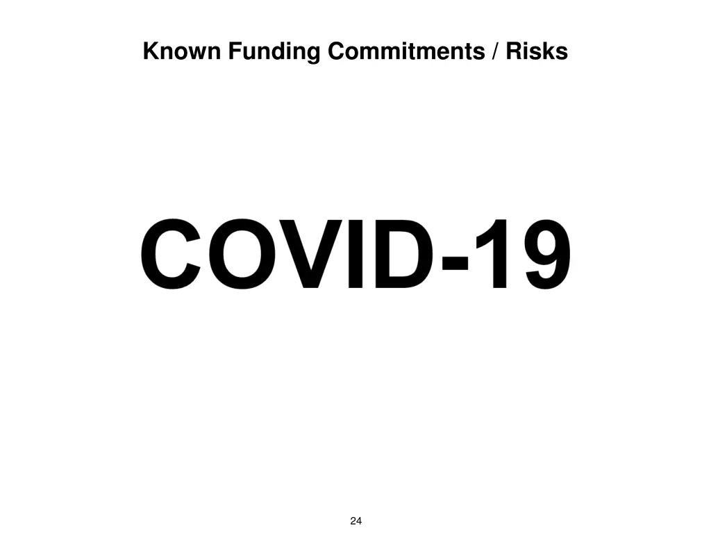 known funding commitments risks