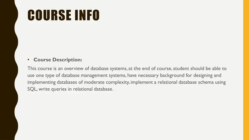 course info