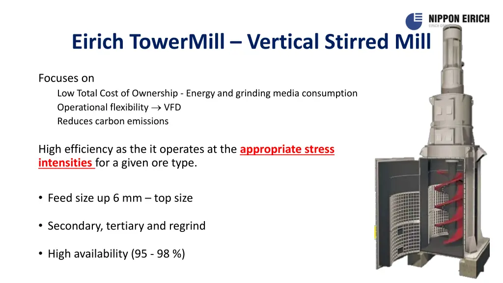 eirich towermill vertical stirred mill
