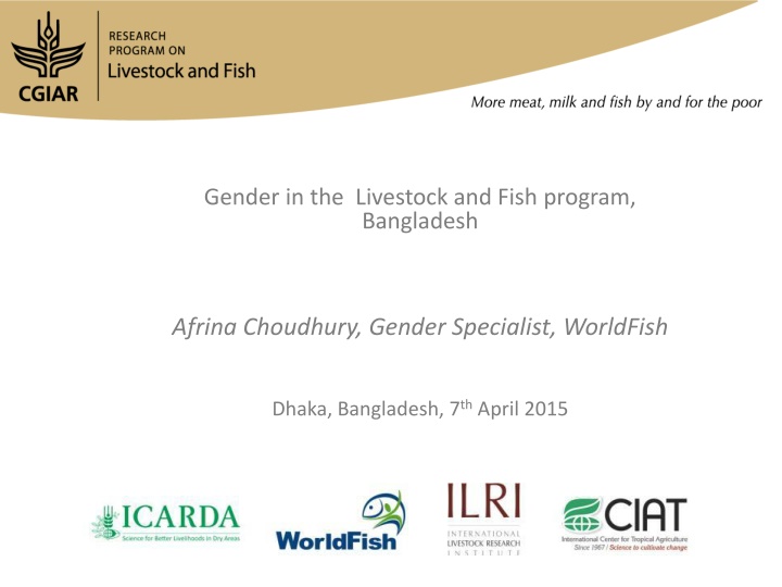 gender in the livestock and fish program