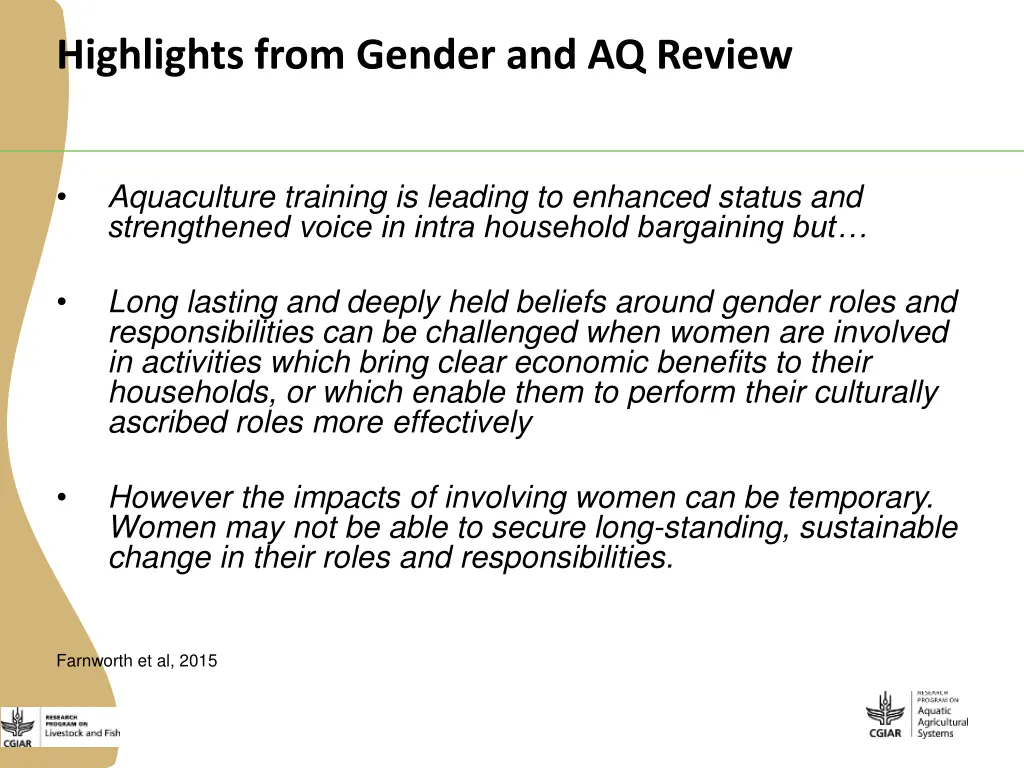 highlights from gender and aq review