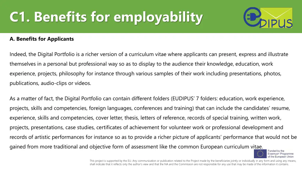 c1 benefits for employability