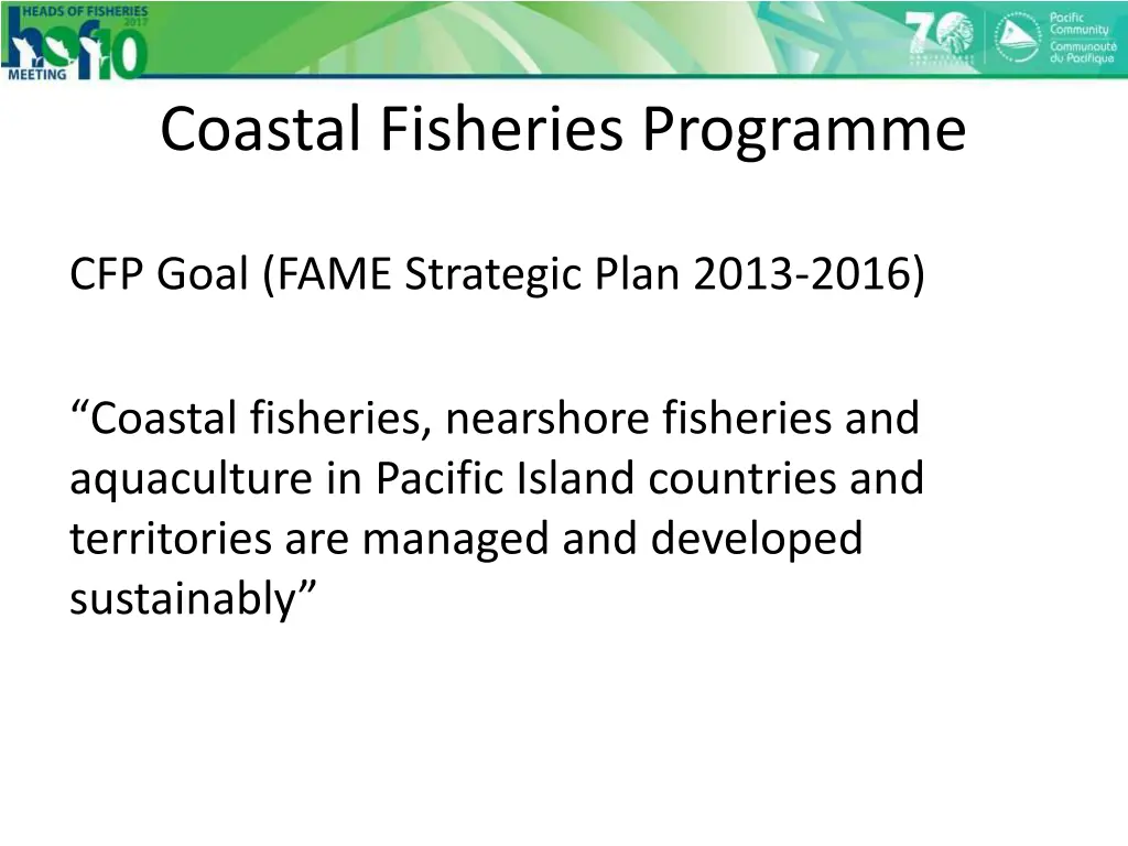 coastal fisheries programme