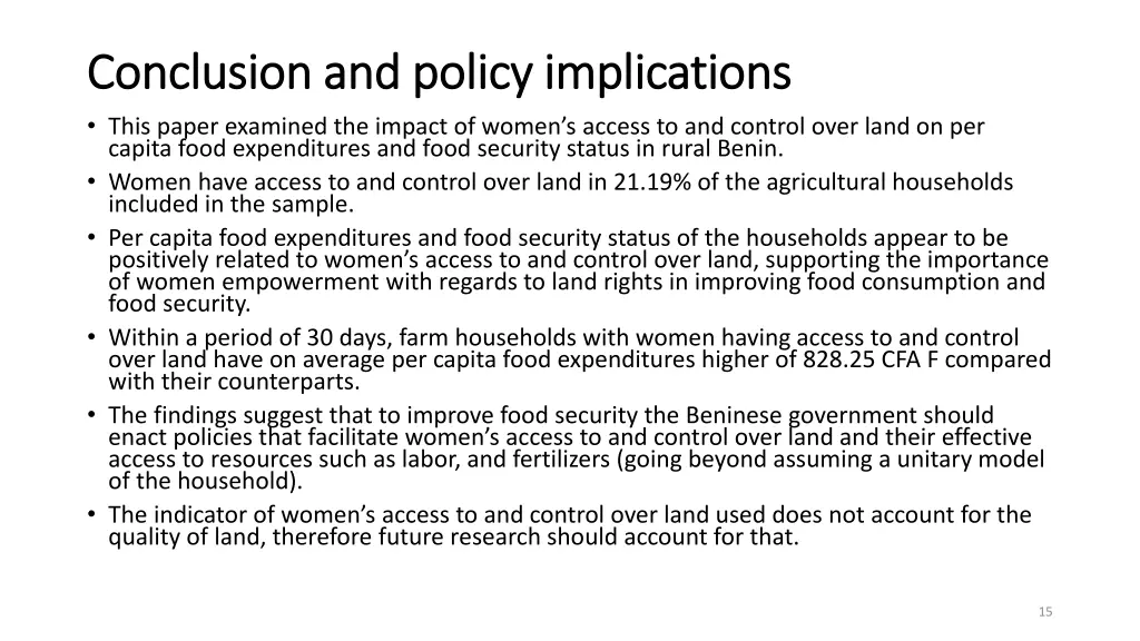 conclusion and policy implications conclusion