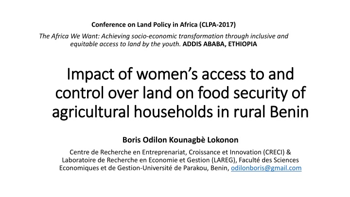 conference on land policy in africa clpa 2017