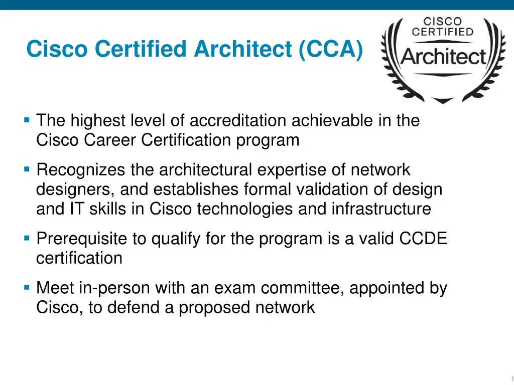 cisco certified architect cca