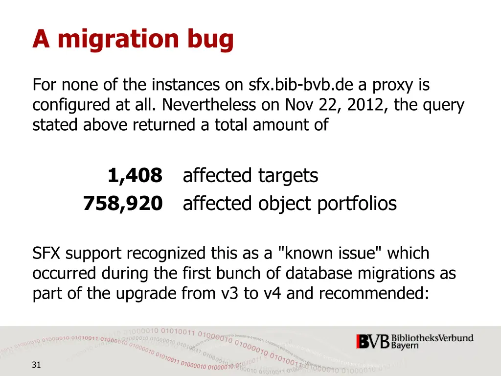 a migration bug