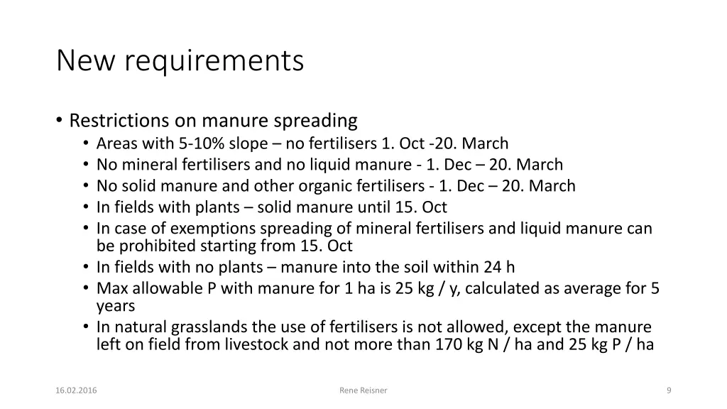 new requirements 1