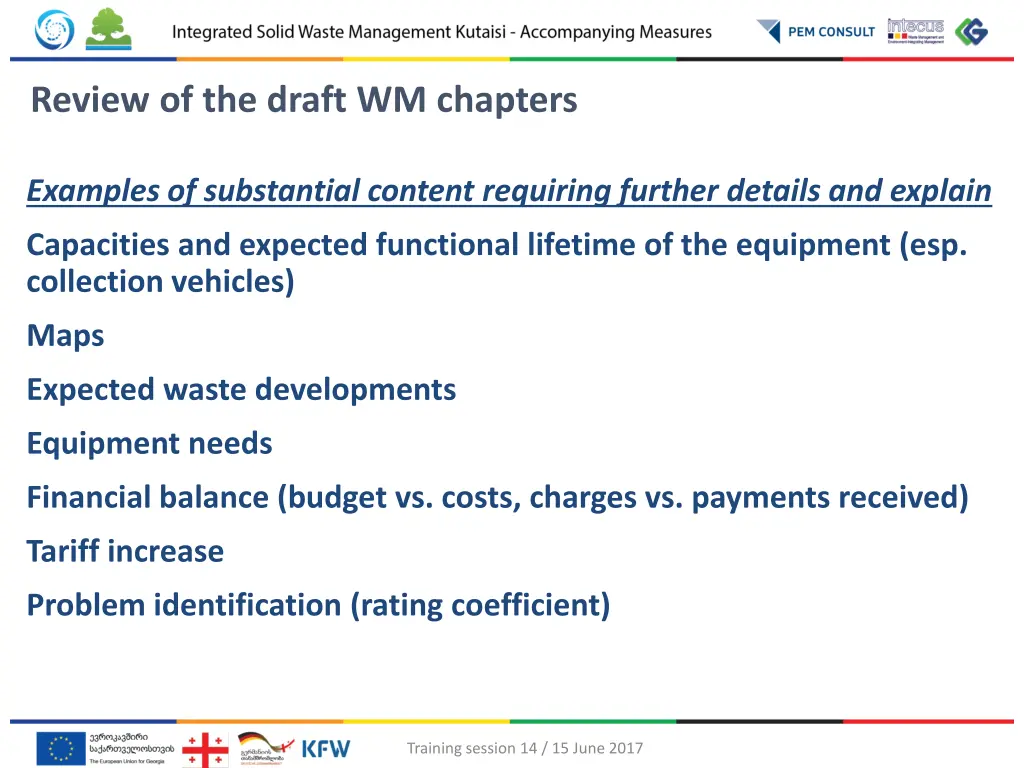 review of the draft wm chapters 4