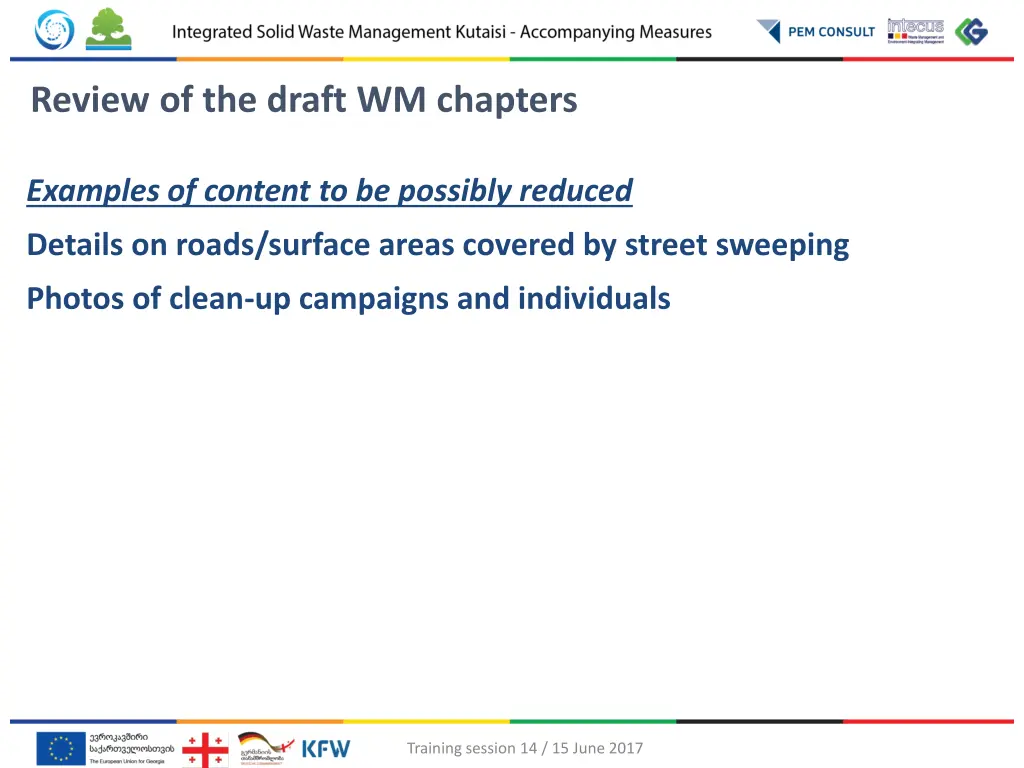 review of the draft wm chapters 5