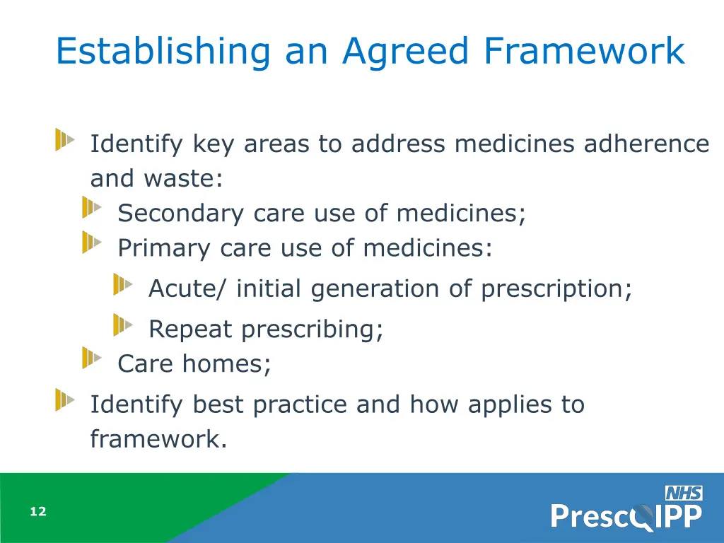 establishing an agreed framework