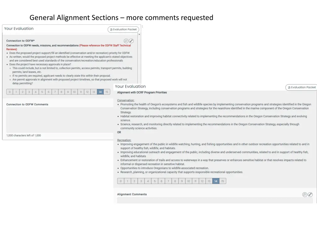 general alignment sections more comments requested