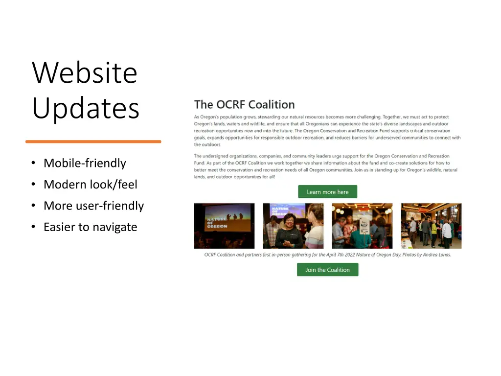 website updates